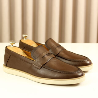 Erkek Casual 4-23 121-DERI KAHVE