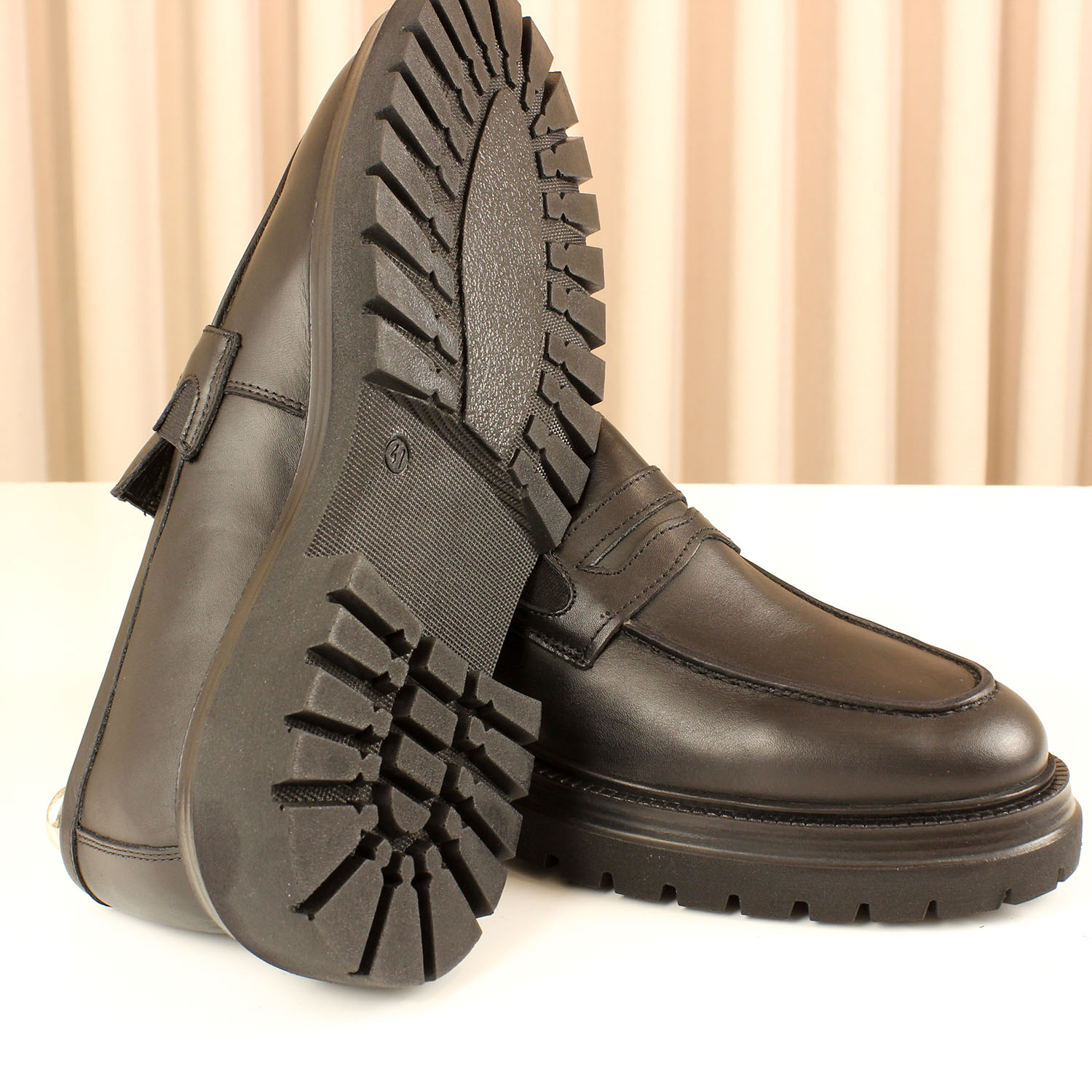 Kişilər üçün klassik ayaqqabı, qara, içərisi təbii dəri, üstü təbii dəri, alt hissəsi EVA, 2-47 1552 SIYAH - Image 4